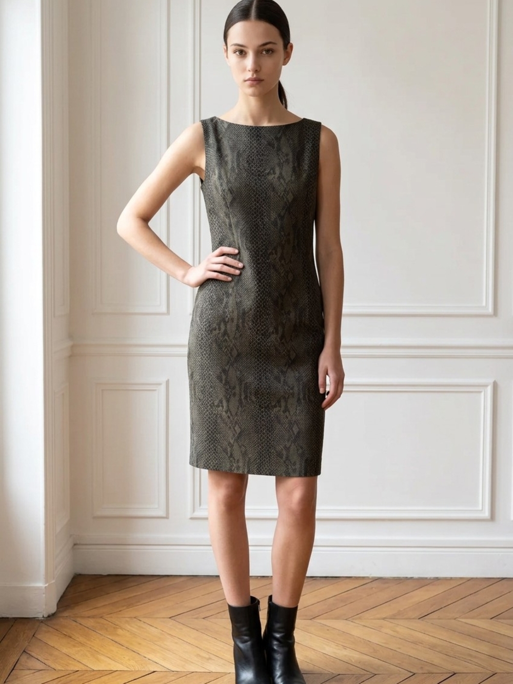 Laura Made in Canada Snakeskin Print Sleeveless Sheath Dress Size 10